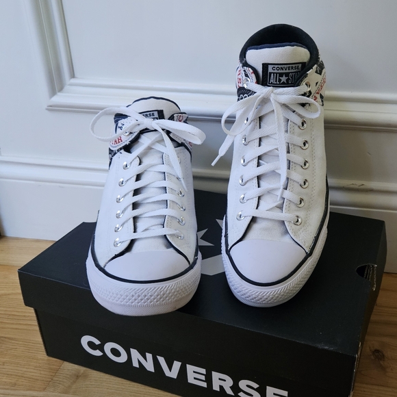 Converse Chuck Taylor White and Black Graphic High-Tops - Picture 9 of 10